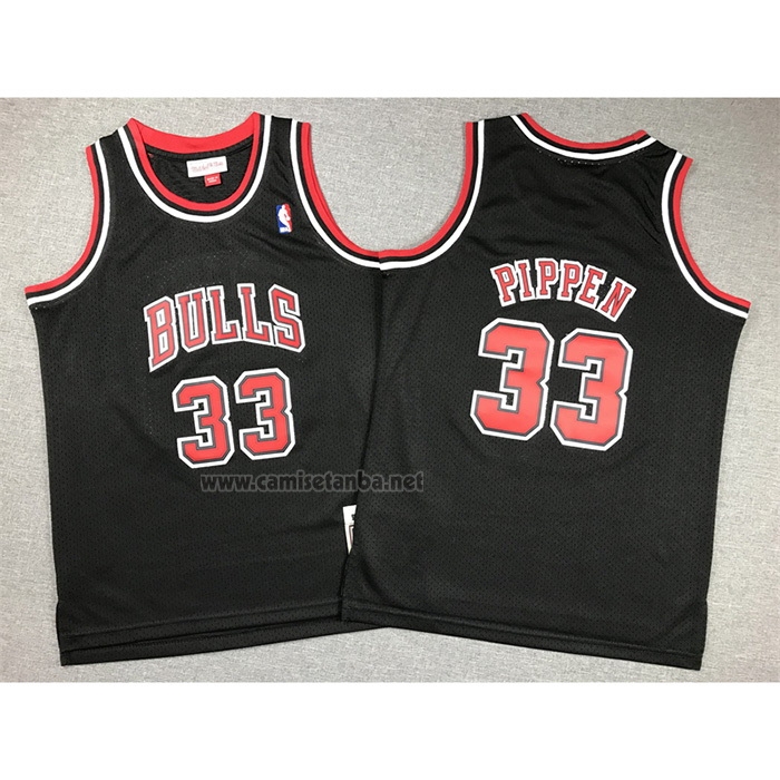 Camiseta Nino Chicago Bulls Scottie Pippen NO 33 Mitchell & Ness 1997-98 Negro